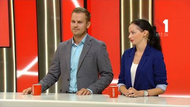 Вікторія Прибитько і Віктор Заєць, представники ресторану «Собака съела голубя»