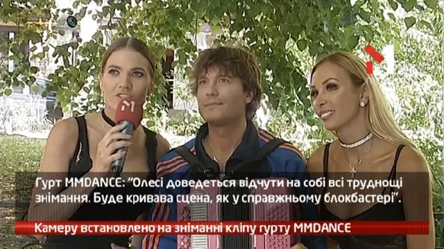 Камеру встановлено на зніманні кліпу гурту MMDANCE